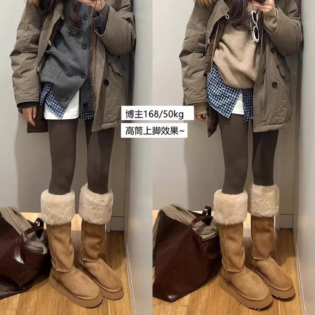 Ruodan Snow Boots Women's 2025 New Winter Velvet Thickened Northeast Minus 40 Degrees Warm Thick-soled Inner Height-increasing Boots