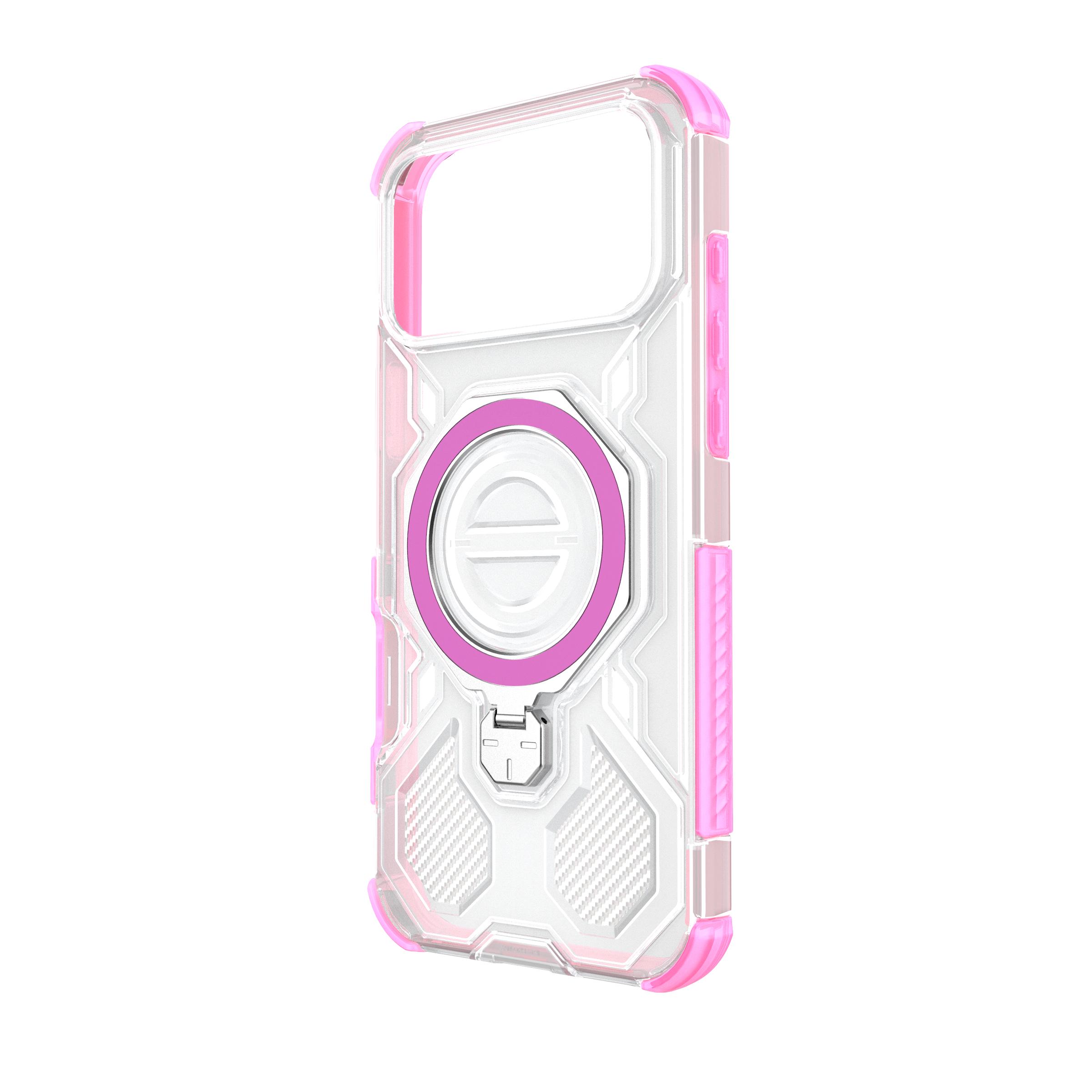 

For Mobile Phone Cases, Magnetic With Ring Kickstand Military Grade Drop Heavy Duty Rugged Bumper Non-Slip One Size розовый