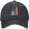 Thin Red Line American Flag Distressed Baseball Cap Vintage Washed Cotton Adjustable Dad Hat