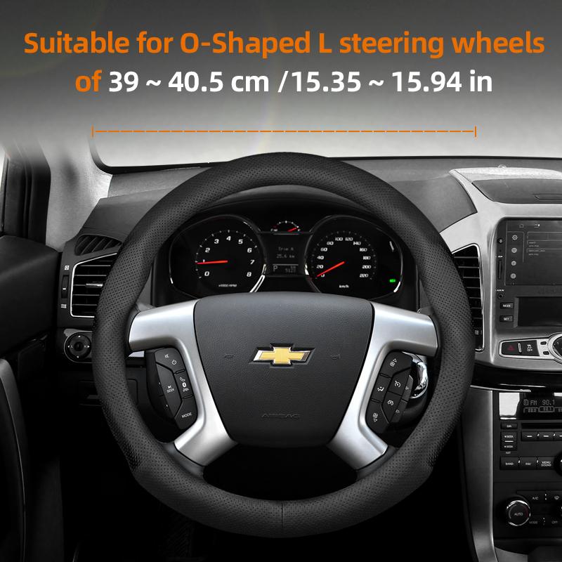 Suitable for Chevrolet Ultra-Thin Breathable Leather Steering Wheel Cover Suitable for Celze Spark Captiva Orlando Lacetti Equinox Malibu Monza Expre