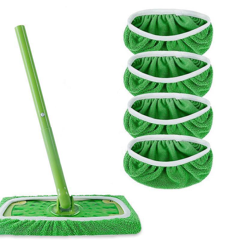 4/8/18Pcs Sweeper Wet & Dry Cleaning Cloths Reusable Microfiber Cleaning Mop Replacement Pad Flat Replacement Washable Rag Towel