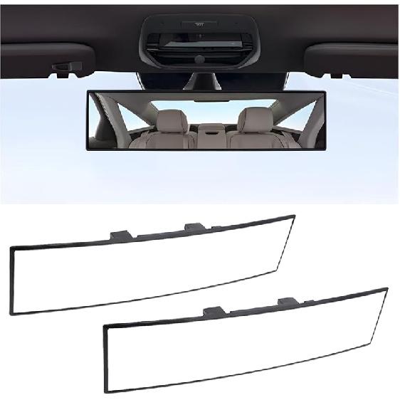 Mandark Car Rear View Mirror, 12 Inch Panoramic Clip On Convex Auto Rearview Mirror, HD Anti Glare & Wide Viewing Range Vehicle Interior Accessories,