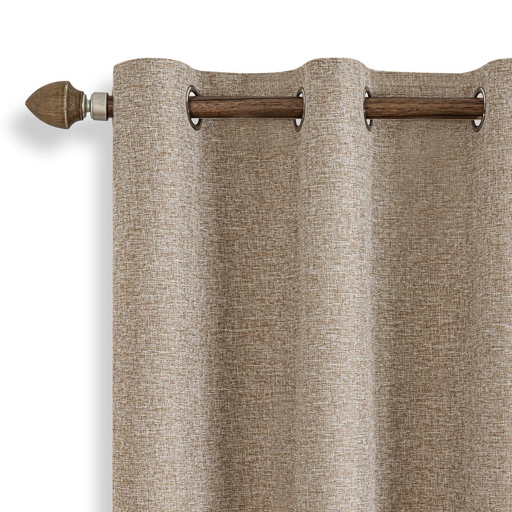 Dual-Sided Full Blackout Imitation Linen Curtains