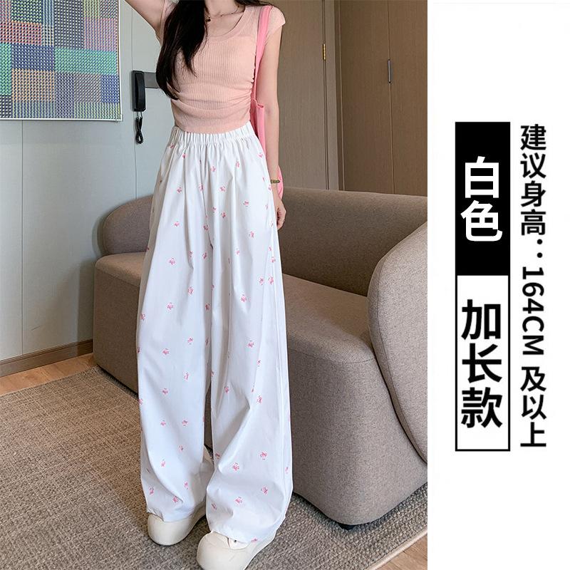 

Сломанный цветок брюки Ямамото женские брюки женские летние новые с высокой талией подметающие прямые брюки с бантом белые широкие брюки XL