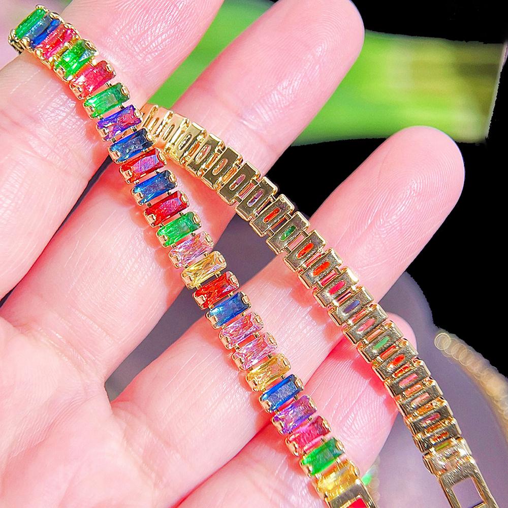 CMM 3 Adet Üst Parlak Renkli CZ Hint Yuvarlak Gerdanlık Kolye Küpe Bilezik takı seti Balo Ziyafet kostüm Aksesuarları