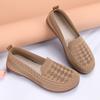 2025 new spring and summer one-pedal mother shoes flying woven mesh lightweight breathable flat shoes old Beijing cloth shoes women's shoes