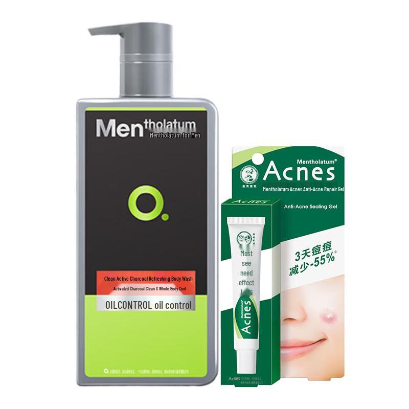 Mentholatum Men s Activated Carbon Shower Gel & Acnes Anti-Acne Gel Bundle