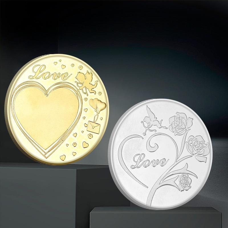 Cupid Gold Coin, Illuminating the Soul, Torch of Love, Golden Arrow, Love, Confession, Happiness, Marriage Commemorative Coin