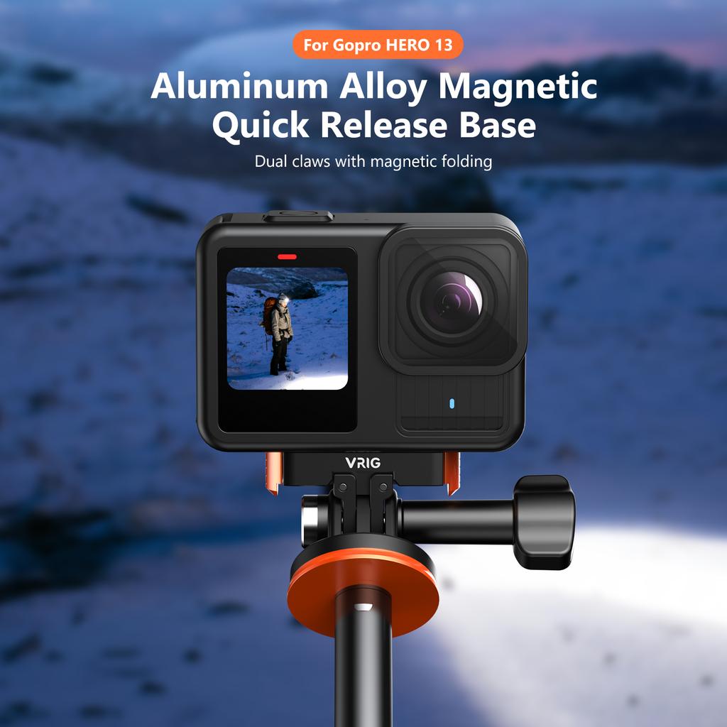 VRIG AC-28 For GoPro 13 Camera Quick Release Mount Base Magnetic Attachment