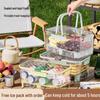Double-Layer Portable Fresh-Keeping Box: Large Capacity for Fruits, Vegetables & Picnic Bento