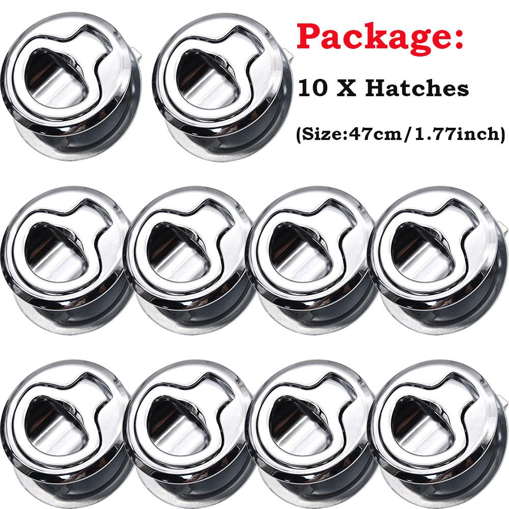 2/4/6/10PCS Plastic Marine Boat Round Deck Lock Flush Pull Slam Latches Lift Ring Handle RV Boat Yacht Hatch Door Lock