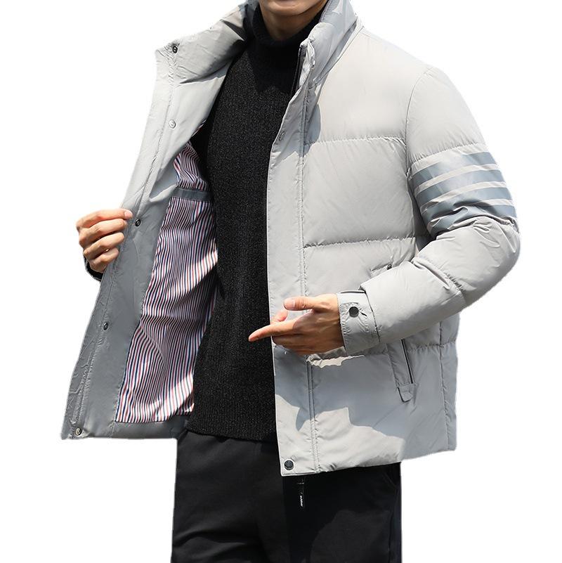 Down Jacket Is Cold-proof and Handsome, Loose and Thickened Warm In Winter, White Duck Down Stand-up Jacket.