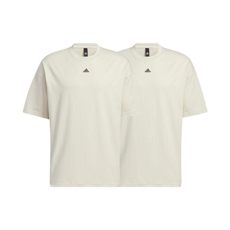 Adidas Solid Color Logo Loose-Fitting Sports T-Shirt Men Tops Off-White HS4379