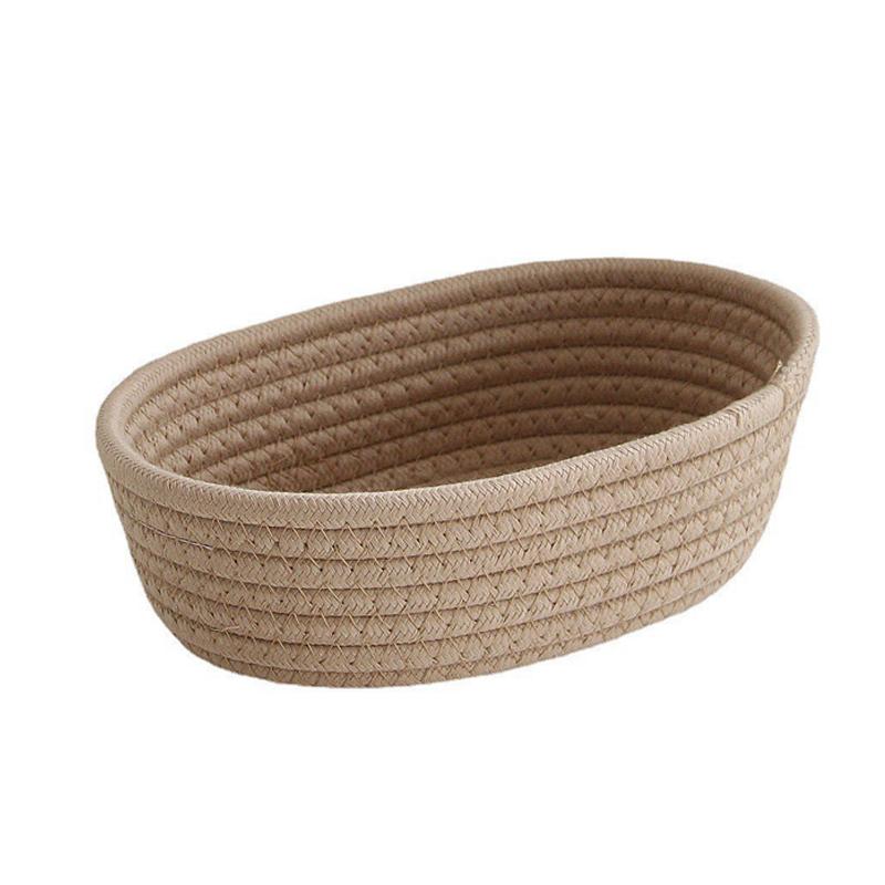 Cotton Rope Woven Storage Baskets Cosmetics Desktop Organizer Table Top Sundries Key Bedside Storage Basket
