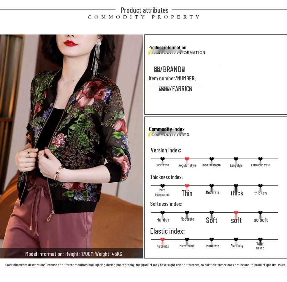 Women's Summer 2025 Plus Size UV Protection Chiffon Baseball Jacket
