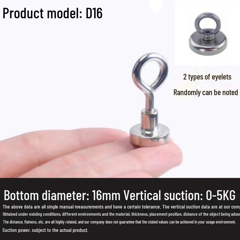 Round High-Strength Neodymium Fishing Magnet with Suction Cup Eyebolt
