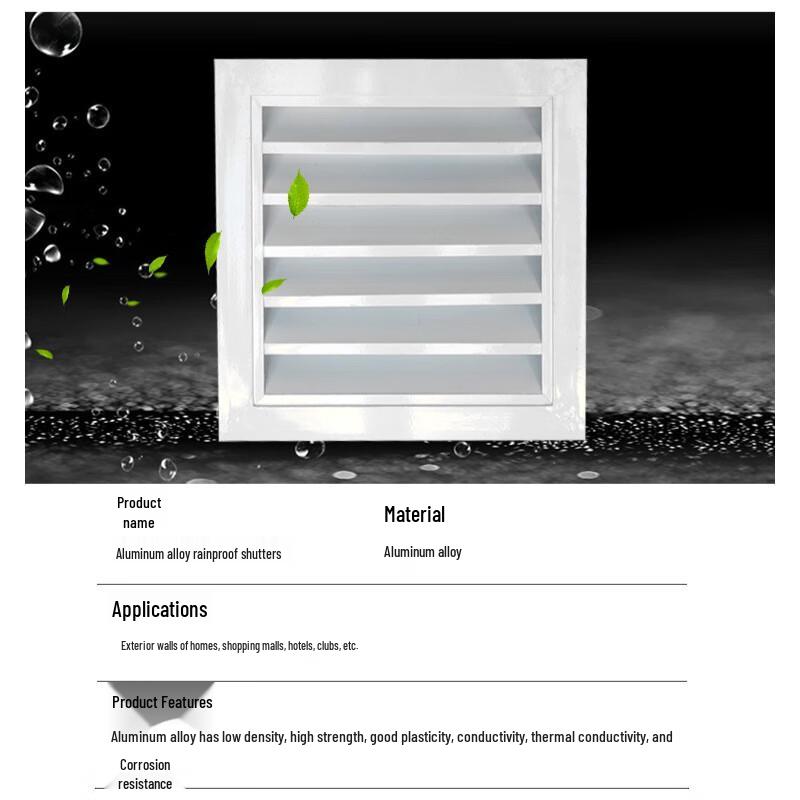 Aluminum Alloy Rainproof Fixed Louver Air Vent