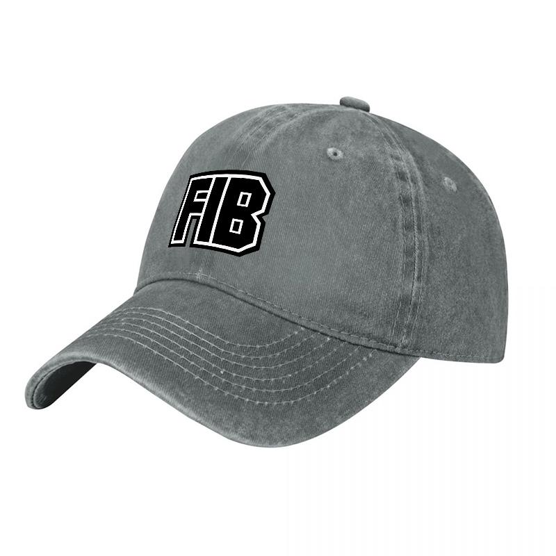 AB Logo Washed Canvas Baseball Cap Classic Black Adjustable Hat with Embroidered Design for Unisex and Women Streetwear Style