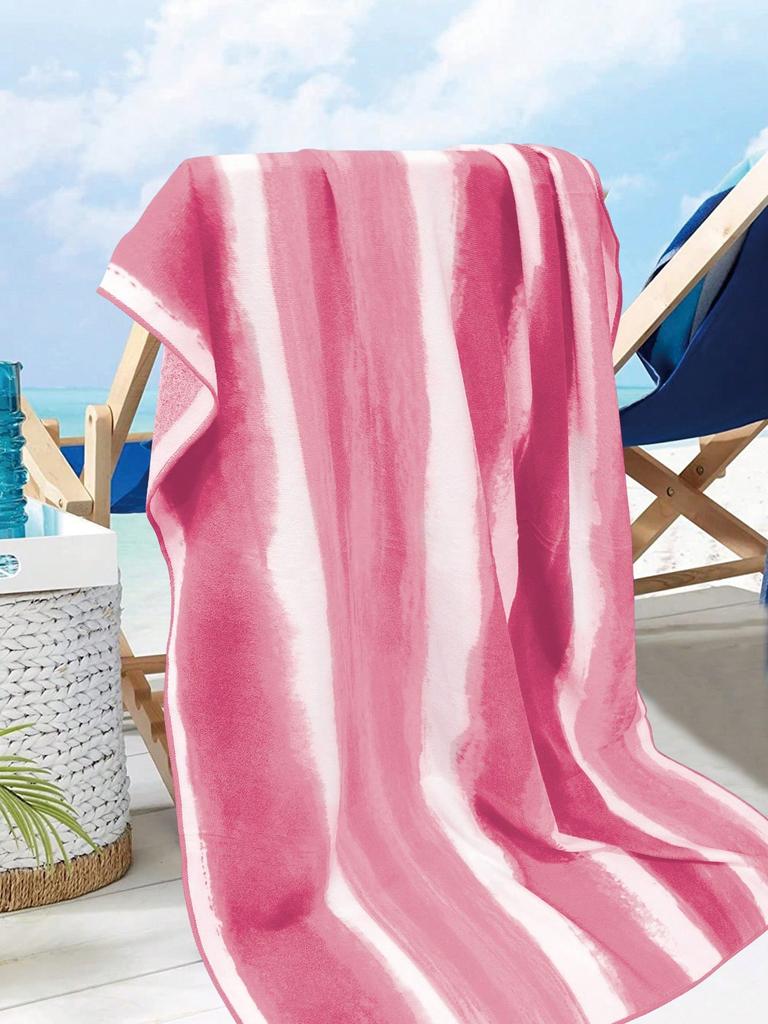 1 Pink Stripe Beach Towel Single Sided 2D Print Soft Quick Dry Microfiber Beach Towel Pool Beach Travel Decor Vibrant Vibe Gift