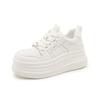 2570 women's new autumn leather thick-soled inner height increase versatile sports and leisure white shoes