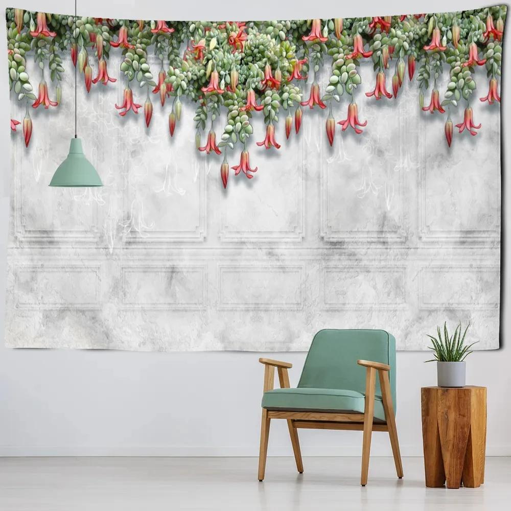 Creative Flowers Tapestry Nature Plant Floral Tapestry Wall Hanging Cloth Tapestries Home Bedroom Living Room Decor Tapestries