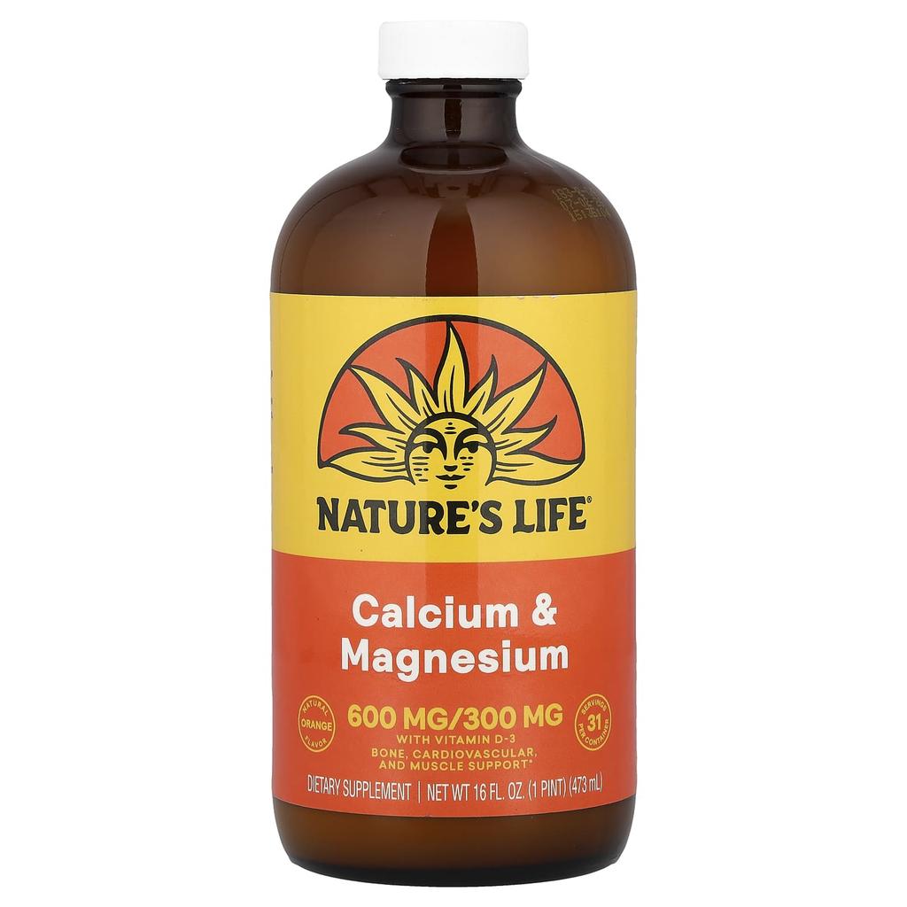 Nature'S Life, Calcium & Magnesium, Natural Orange, 474 Ml (16 Fl Oz)