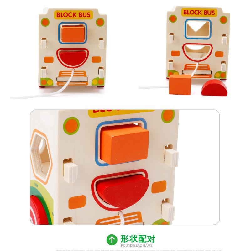 Wooden Shape Sorting Learning Box Children Educational Interactive Festival Gift