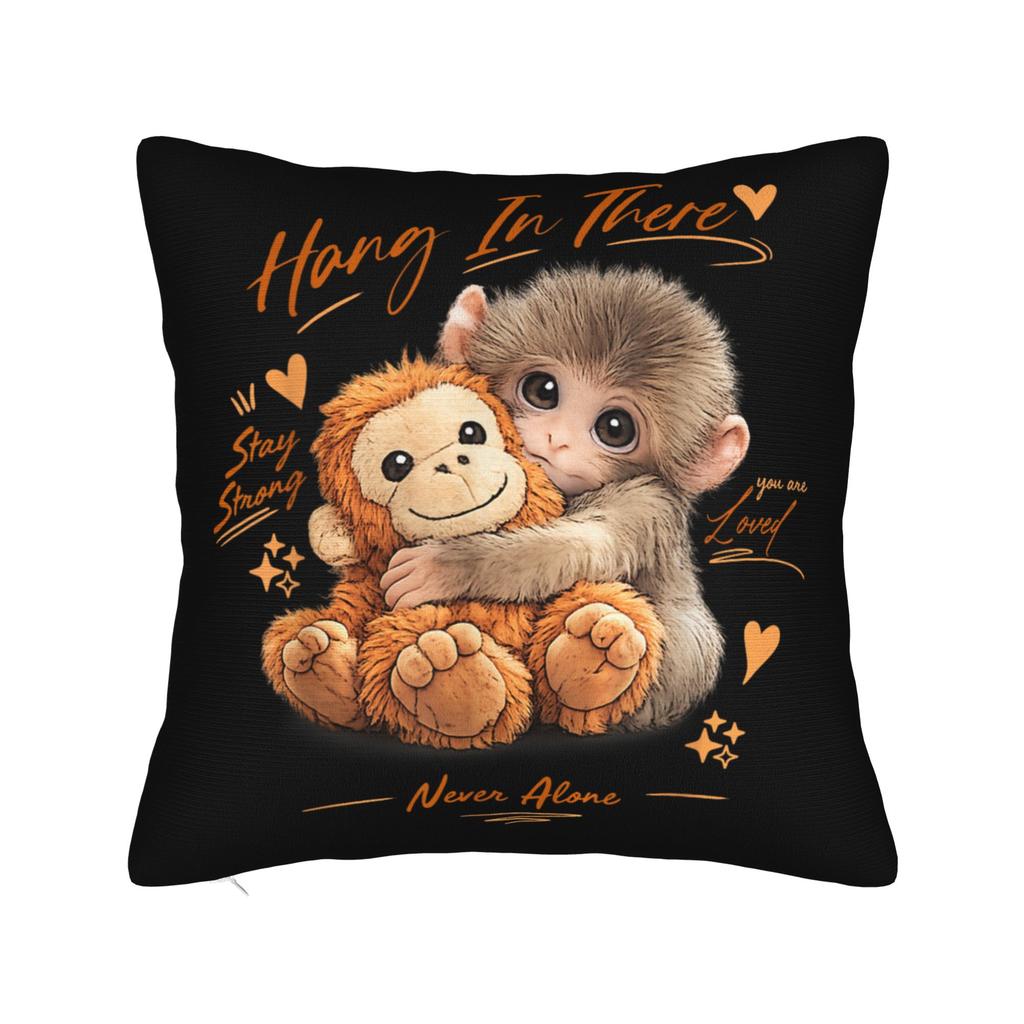 I Love Punch Cute Baby Monkey Punch Pillow Cover Soft Cushion Cover Funny Pillow Case For Sofa Car Home Decor
