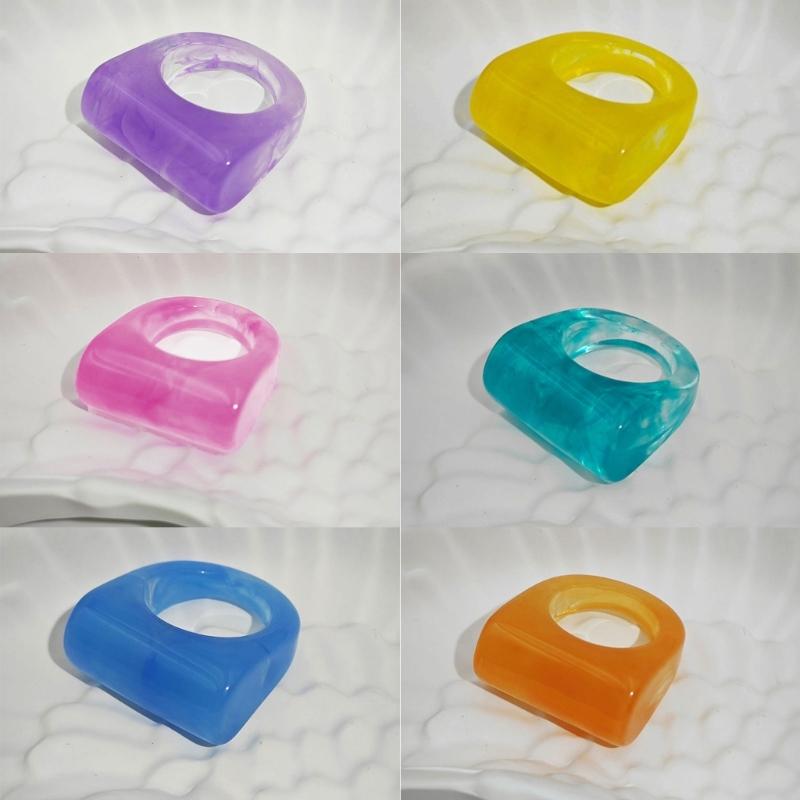Tragbar Modern Polygon Ringe Robust Harz Schmuck Geschenk Zubehör für Tägliches Tragen