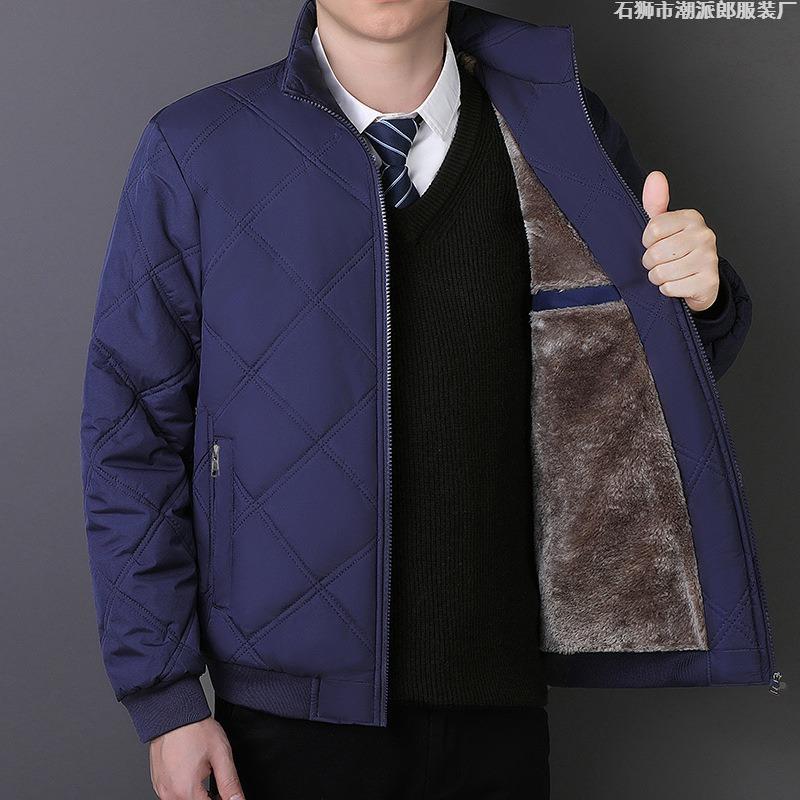 - Large Size New High-end Lamb Wool Cotton-padded Jacket Medium and Old Jacket Men's Jacket with Cotton Thickened To Keep Warm