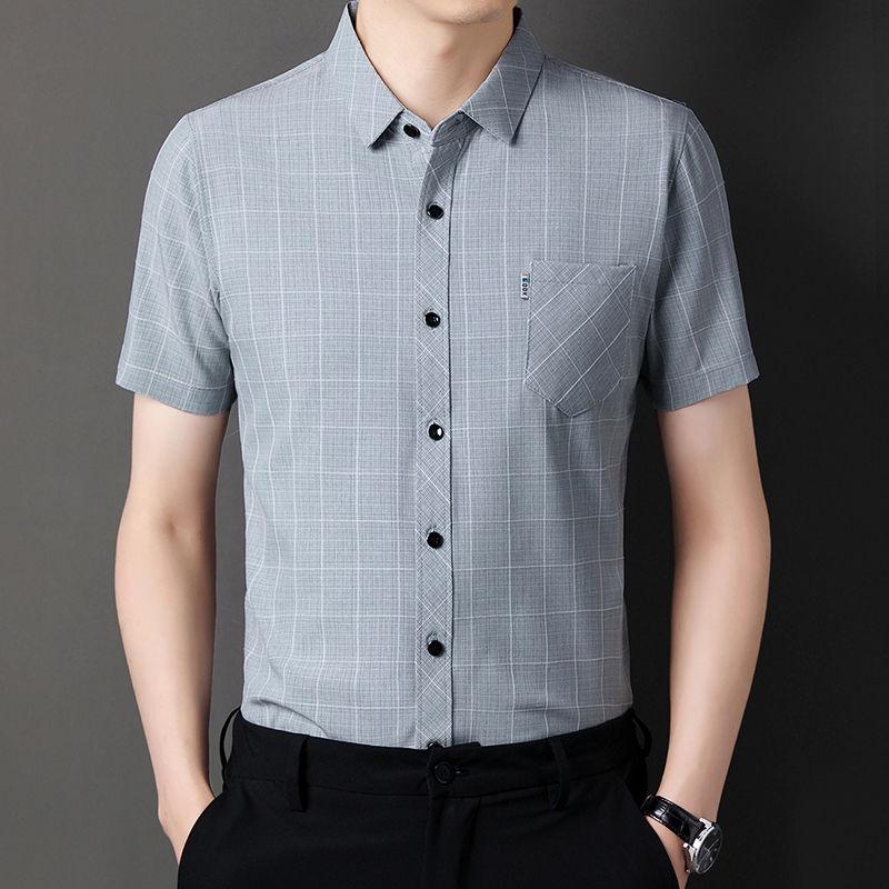 Summer Comfortable Cotton and Hemp Loose and Casual Moisture Wicking Wide and Styled Non Ironing Checkered Shirt for Men