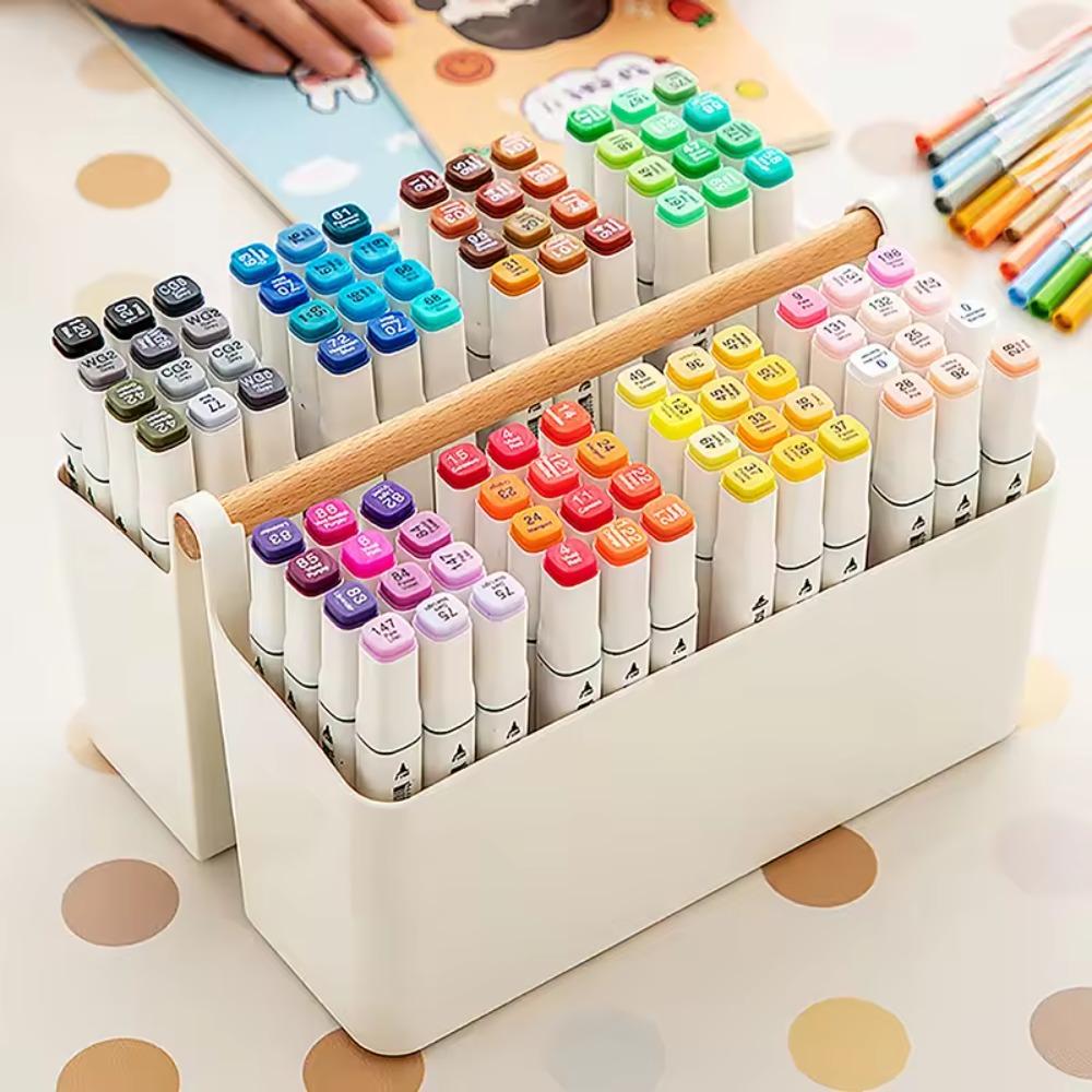 Portable Desktop Pen Holder School Office Large Capacity Stackable Cute Marker Pen Stationery Storage Box Creative Pencil Holder