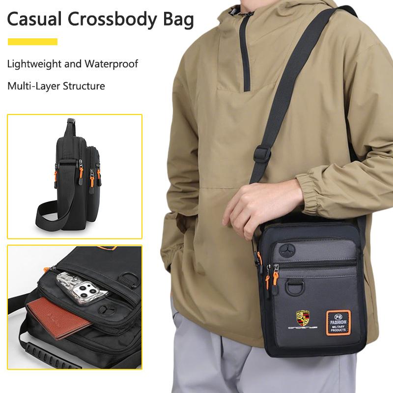 Borsa a Mano Grande in Nylon Casual da Auto Borsa a Tracolla Elegante per Porsche Cayenne Panamera Macan Boxster Cayman 718 911 Adesivo blsh61