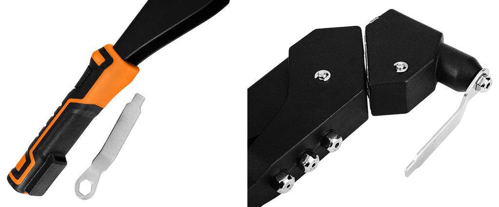 Riveter for steel and aluminum rivets 2.4/3.2/4.0/4.8 mm, multi-position