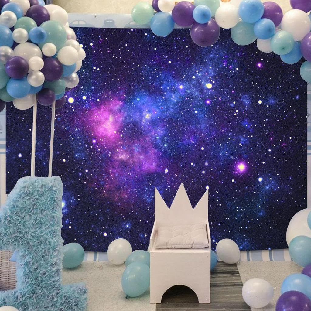 Faxdong Blacklight Galaxy Universe Space Tapestry, UV Reactive Starry Night Sky Mysterious Nebula Stars Ceiling Tapestries for B