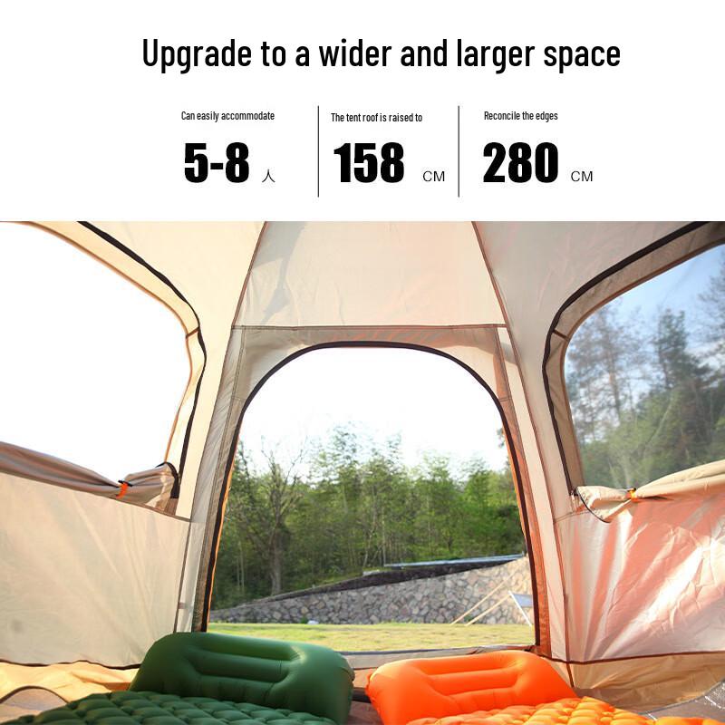 Yuzhan Automatic Quick-Open Double-Layer Hexagonal Camping Tent