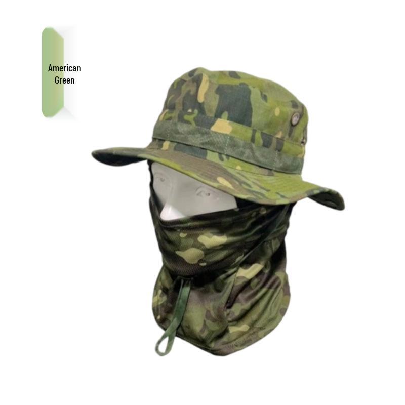 Camouflage Sun Protection Set: Windproof Fisherman Hat & Cycling Balaclava for Outdoor Adventures