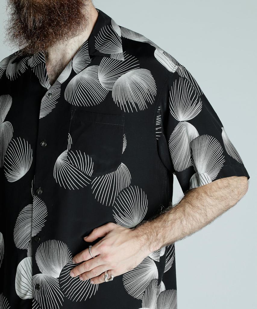Schott x PJ x Pineapple Juice RAYON SHELL SHIRT, Men's XL, 010, Black, 782-5123015
