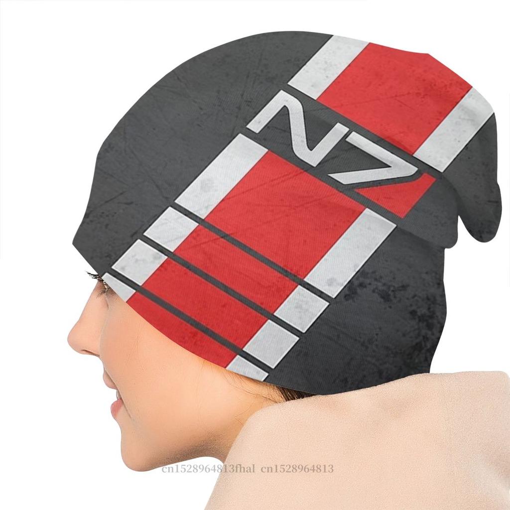 Space Force Mark Naird Winter Warme Beanie Hüte Mass Effect N7 Strickmütze Motorhaube Skullies Beanies Caps Unisex Damen Ohrenschützer