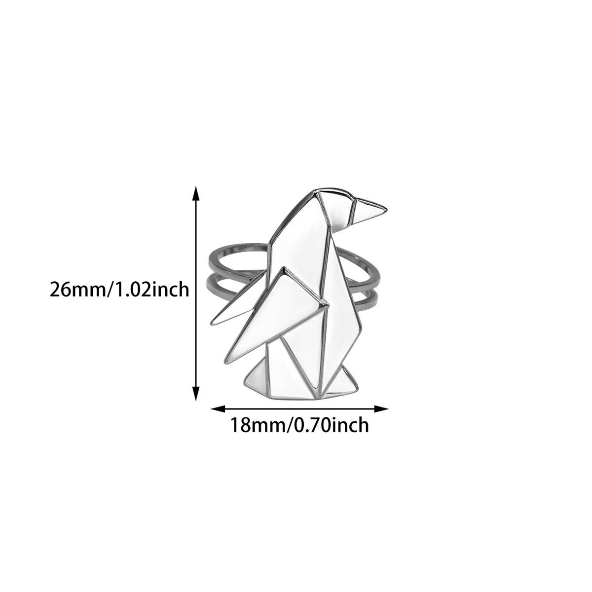 

Stainless Steel Fox Bird Elephant Ring for Women Dainty 18K Gold-plated Anti Fading Open Rings Wedding Jewelry Accessories Gifts Adjustable