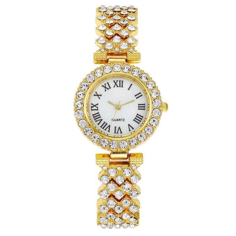 Luxury Women's Diamond Quartz Watch | Lightweight Bracelet with Roman Numerals