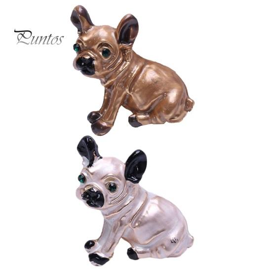 Cartoon Cute Ugly Dog Shape Brooch Shining Rhinestones Inlaid Eyes Pin Suit Lapel Badge Jewelry Gift Coat Accessories