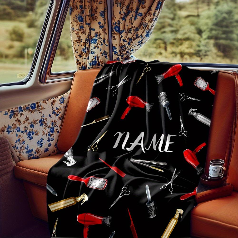 Hair Salon Tools Blanket Personalized Name Soft Comfortable Stylish Blanket Car Blanket Perfect For Travel Camping Outdoor Home Suitable For All