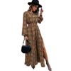 Dress European and American Style Grid Slim Long Sleeve Dress