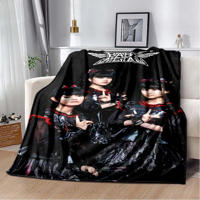 2026 New Babymetal Combination Printed Plush Soft Blanket Home Sofa Bed Warm Office Travel Picnic Flannel Blanket Bed Cover Gift