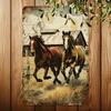 1pc Vintage Farm Horse Metal Tin Sign, Rustic Wall Art for Home, Bar, Cafe, Garage, Indoor & Outdoor Decor, 8x12 inch Iron Plate