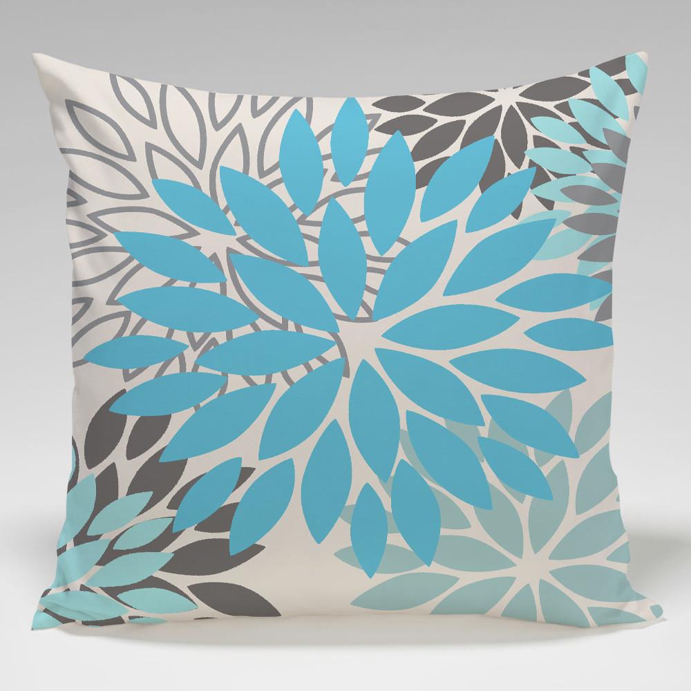 Geometric Color Flower Pillow Cover Polyester Fabric Modern Decor For Living Room