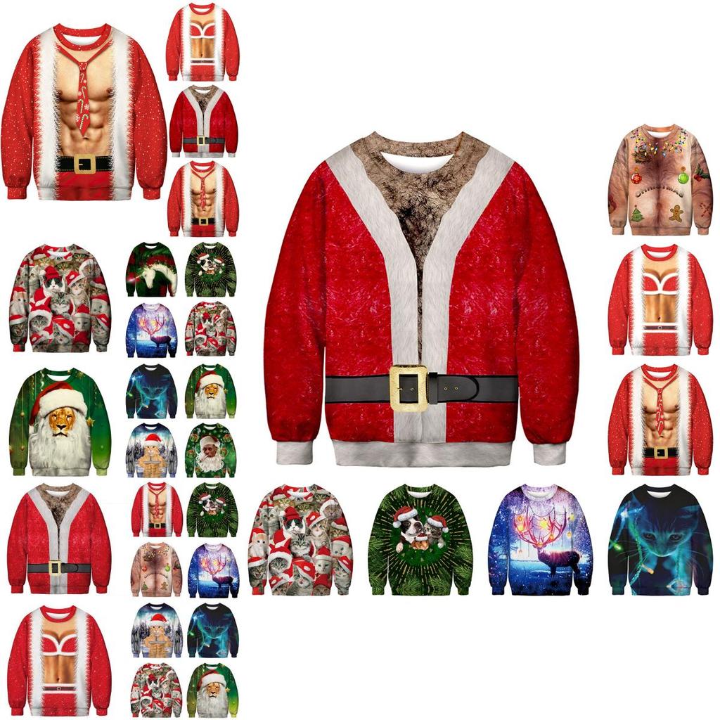 Festive Men's Christmas 3d Graphic Print Pullover Hoodie Sweatshirt With Soft Material