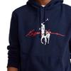 Felpa con cappuccio e logo stampato Polo Ralph Lauren da uomo Blu Navy 710839053-001