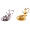 1: 12 Dollhouse Miniature Metal Tea Set Teapot Cup Plate Furniture Toys
